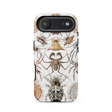 Arachnida - Ernst Haeckel Spider Taxonomy Phone Case Iphone 17 Air / Matte White Spider Patterned Phone Case Black Accents Textured Ernst