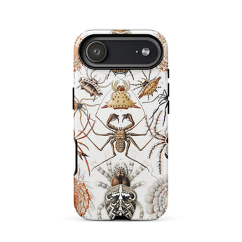 Arachnida - Ernst Haeckel Spider Taxonomy Phone Case Iphone 17 Air / Matte White Spider Patterned Phone Case Black Accents Textured Ernst