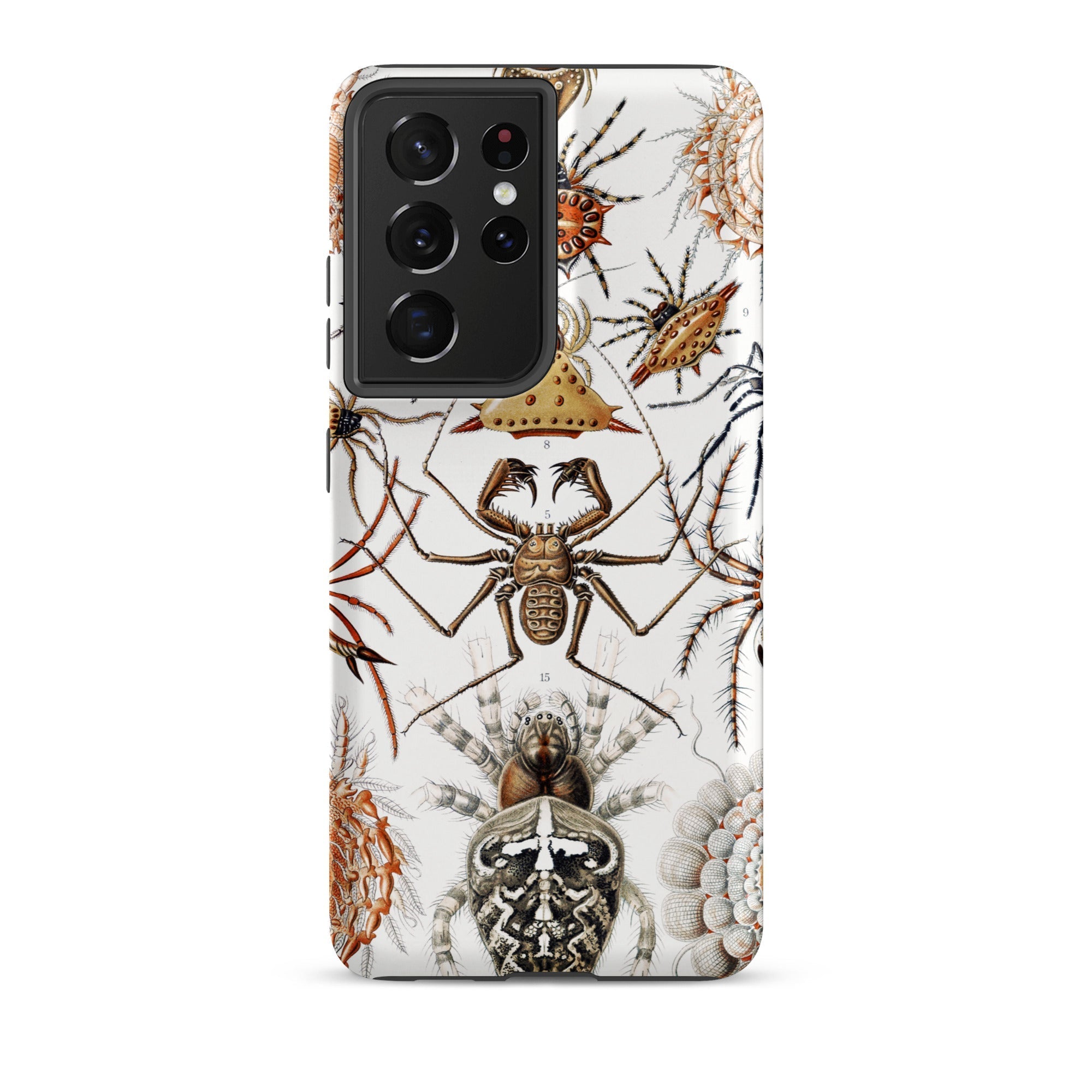 Arachnida Ernst Haeckel Spider Taxonomy Samsung Case, Galaxy S21 Ultra / Matte, White Smartphone Case Vintage Spider Insect Illustration