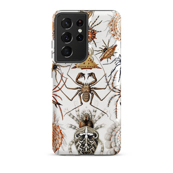 Arachnida - Ernst Haeckel Spider Taxonomy Samsung Case, Galaxy S21 Ultra / Matte, White Smartphone Case Vintage Spider Insect Illustration