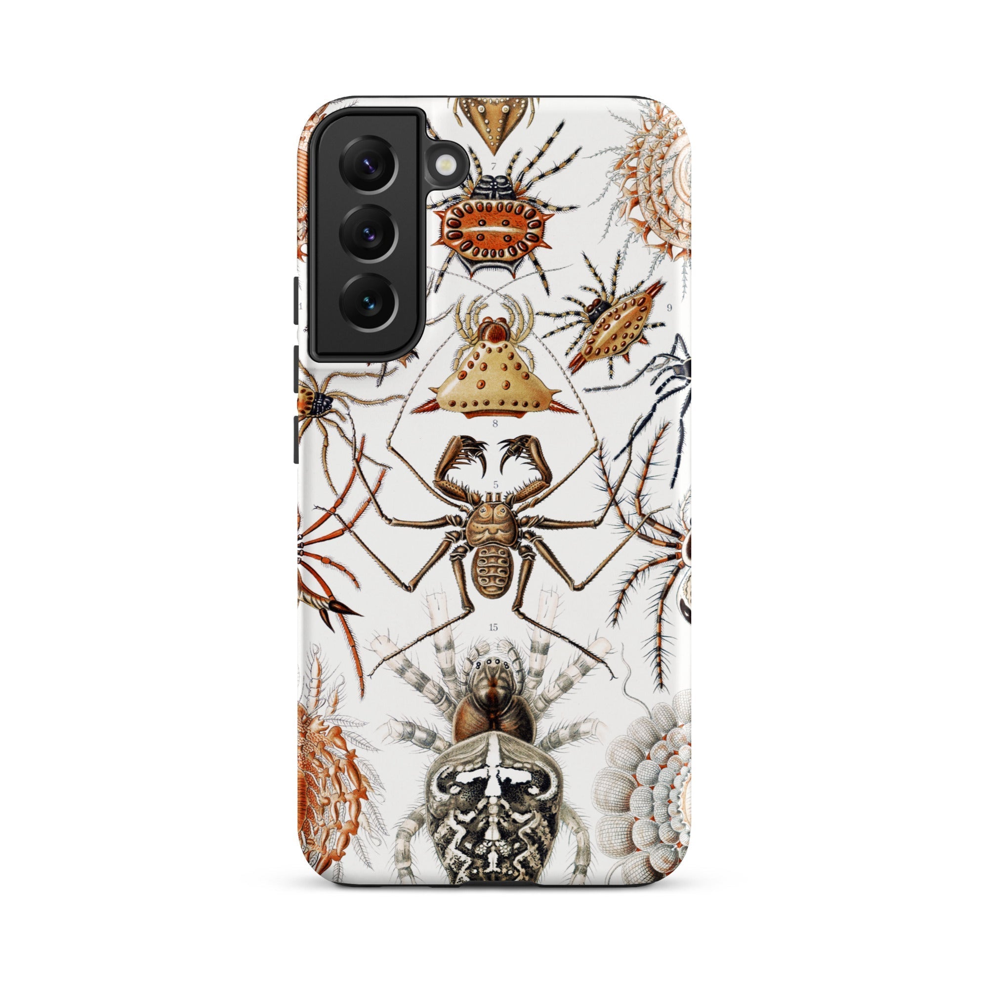 Arachnida Ernst Haeckel Spider Taxonomy Samsung Case, Galaxy S22 Plus / Matte, Smartphone Case White Background Adorned Detailed