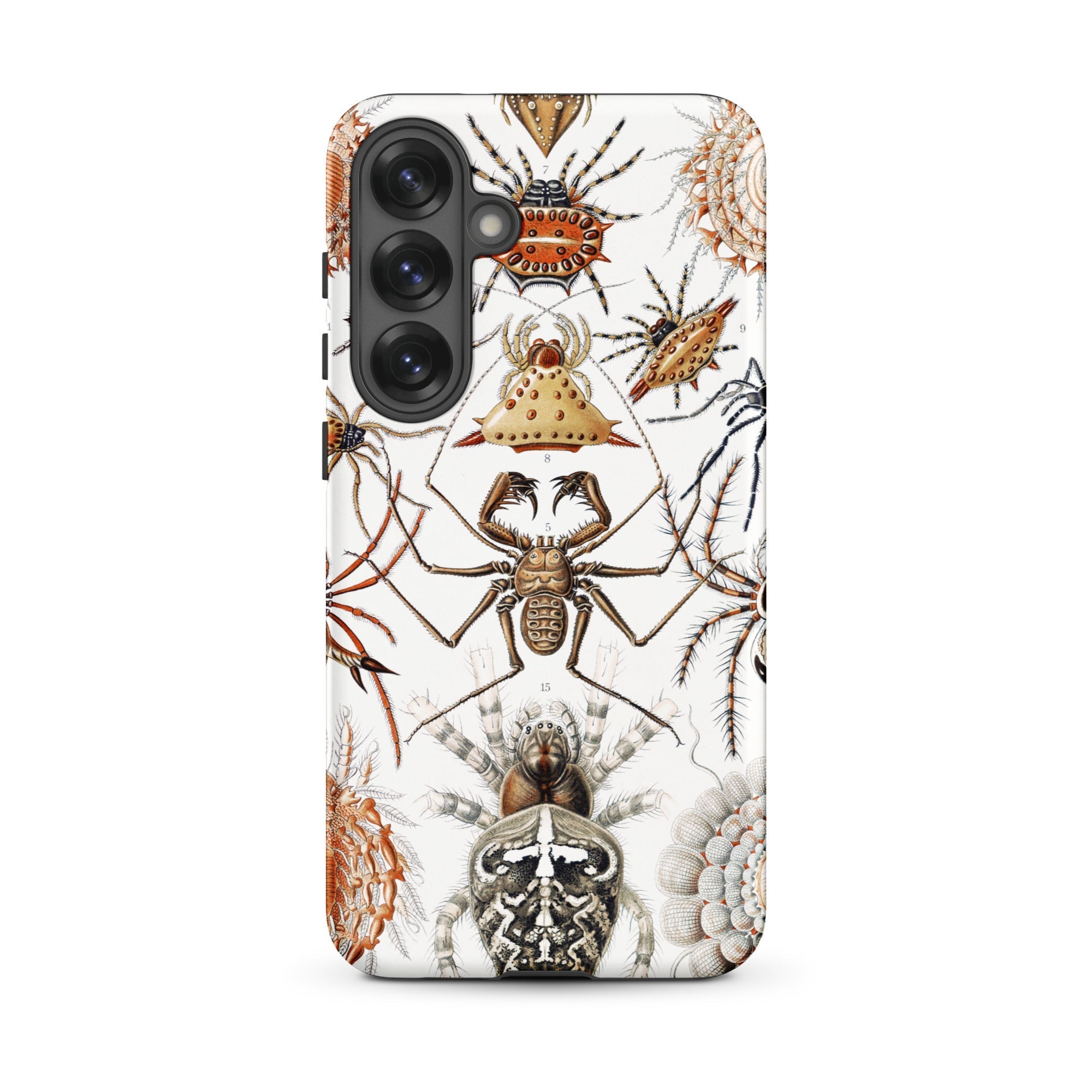 Arachnida Ernst Haeckel Spider Taxonomy Samsung Case, Galaxy S25 Plus / Matte, White Smartphone Case Detailed Illustrations Spiders