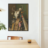 Aradia - Pagan Priestess Art Print / Canvas Framed Artwork White Animal Skull Adorned Colorful Beads Pagan Priestess Art, Enigmatic