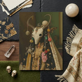 Aradia - Pagan Priestess Art Print / Canvas Vintage-style Skull Adorned Antlers Beads Ornate Jewelry, Enigmatic Presence Woven, Forbidden