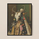 Aradia - Pagan Priestess Framed Canvas, 12x16’’ / 31x41cm / Black Floating Frame, Decorated Animal Skull