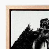Black-and-white Canvas Print Stone Angel Cross Framed Light Figure Carved