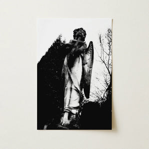 Archangel Holding Cross Art Print / Canvas, Figure Carved