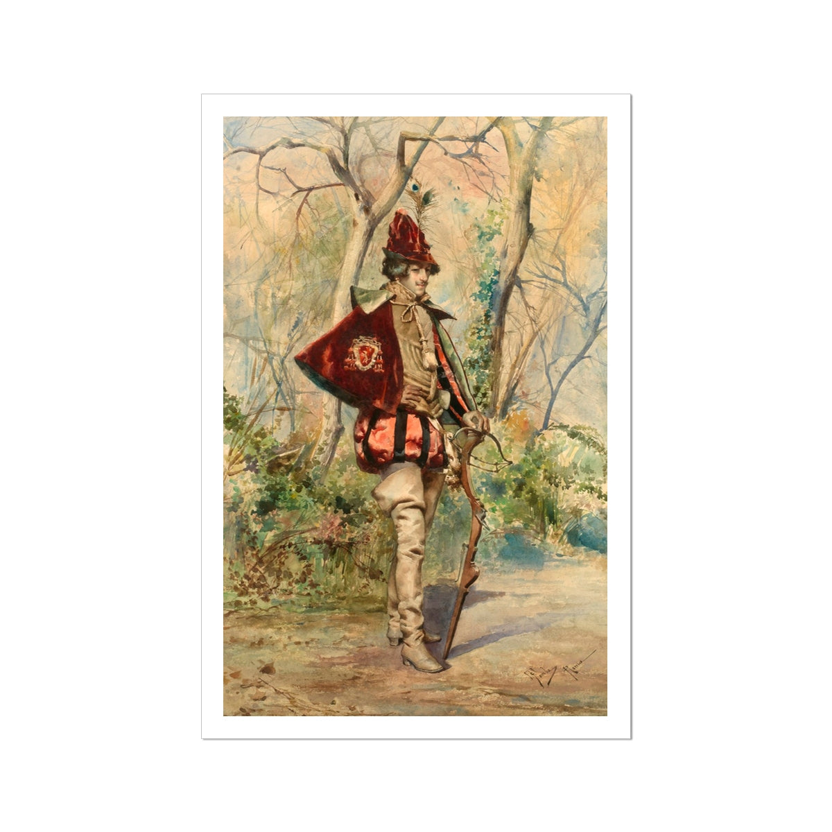 Archer Casimiro Tomba Art Print, 24x36’’ / 61x92cm / Unframed, Renaissance Era Archer Forest
