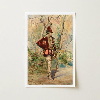 Archer - Casimiro Tomba Art Print / Canvas Framed Vintage-style Illustration Soldier Ornate Red Gold Uniform Tomba’s, Prints