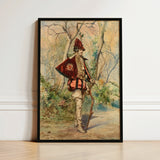 Framed Vintage-style Painting Soldier Ornate Red Gold Uniform Casimiro Tomba’s Archer, Tomba Art Print
