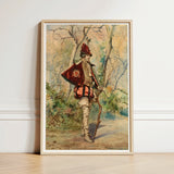 Framed Vintage-style Painting Soldier Ornate Red Gold Uniform Casimiro Tomba’s Archer, Tomba Art Print
