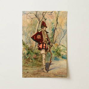 Archer - Casimiro Tomba Art Print / Canvas Vintage-style Framed Painting Soldier Ornate Red Gold Uniform Casimiro Tomba’s Archer, Tomba Art