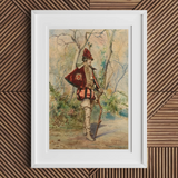 Archer - Casimiro Tomba Art Print, Framed Painting Costumed Man