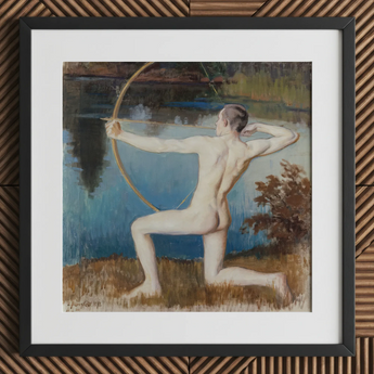 Archer - Vaino Blomstedt Art Print / Canvas, 12x12’’ / 31x31cm / Black Frame / Matboard, Posters Prints & Visual Artwork, Toby Leon
