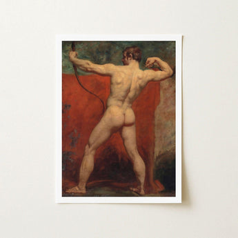 Archer - William Etty Art Print / Canvas Etty’s Brush Tears, Hot Coal Pulled, Nude Male Figure, Arm Thrown Wide, Prints