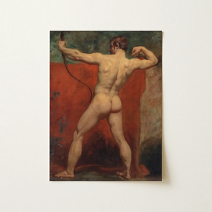 Archer - William Etty Art Print / Canvas Classical Oil Painting Muscular Nude Male Figure Dynamic Etty’s Brush Tears, Hot Coal Pulled,