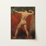 Archer - William Etty Art Print / Canvas Classical Oil Painting Muscular Nude Male Figure Dynamic Etty’s Brush Tears, Hot Coal Pulled, Arm