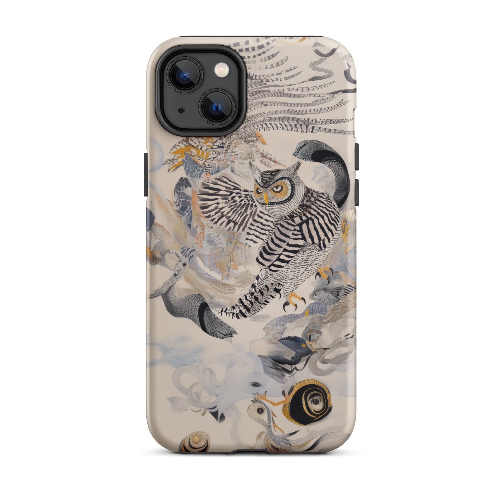 Archimedes Surreal Owl Art Iphone Case, 14 Plus / Matte, Owl Themed Phone Case
