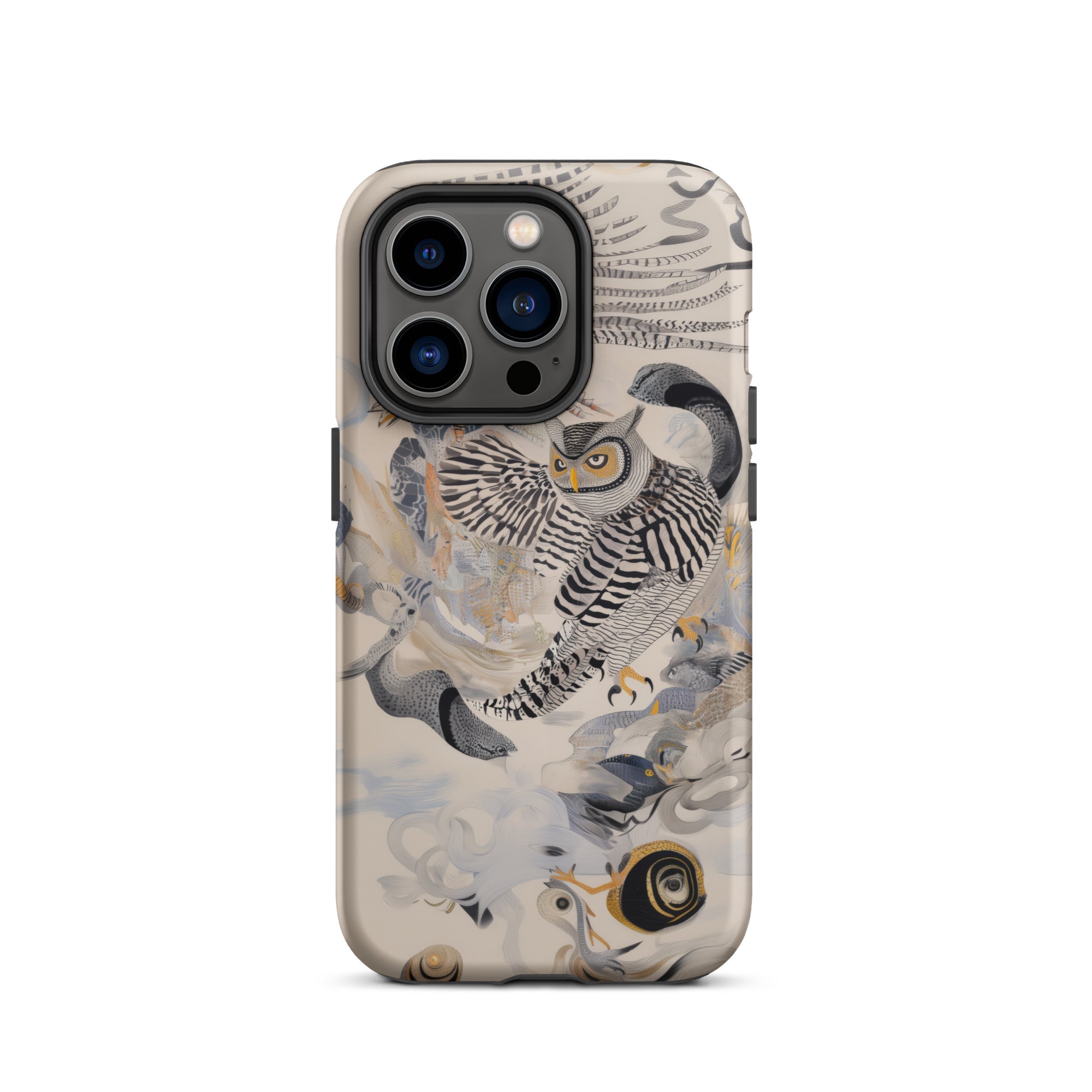 Archimedes Surreal Owl Art Iphone Case, 14 Pro / Matte, Owl Themed Phone Case