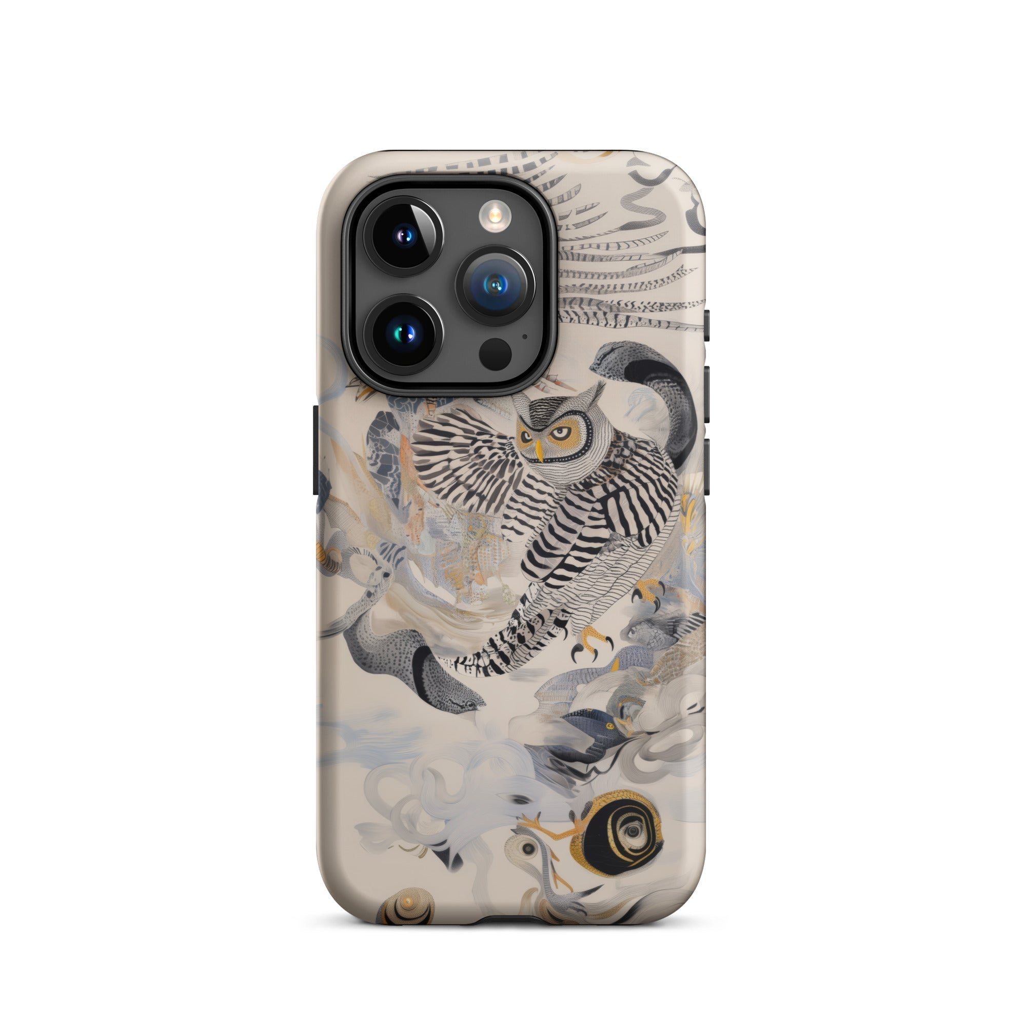 Archimedes Surreal Owl Art Iphone Case, 15 Pro / Matte, Owl Themed Phone Case