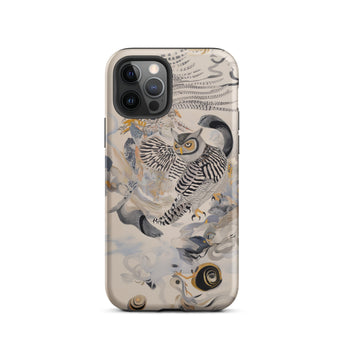 Archimedes - Surreal Owl Art Phone Case Iphone 12 Pro / Matte Owl-themed Phone Case Surreal Owl Art, Ether, Each Wingbeat Scribbling,