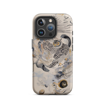 Archimedes - Surreal Owl Art Phone Case Iphone 16 Pro / Matte Owl-themed Phone Case Surreal Owl Art, Ether, Each Wingbeat Scribbling,