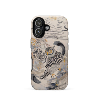 Archimedes - Surreal Owl Art Phone Case Iphone 17 / Matte Iphone 12 Case Owl Design Black White Patterned Surreal Art, Ether, Each Wingbeat