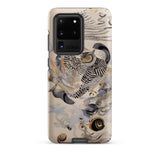 Archimedes - Surreal Owl Art Phone Case Samsung Galaxy S20 Ultra / Matte Protective Phone Case Detailed Illustration Owl Black White