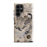 Archimedes - Surreal Owl Art Phone Case Samsung Galaxy S22 Ultra / Gloss Sleek Transparent Phone Case Intricate Black-and-white Owl Design