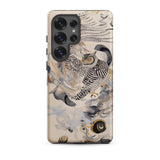 Archimedes - Surreal Owl Art Phone Case Samsung Galaxy S25 Ultra / Matte Phone Case Detailed Illustration Owl Black White Striped Surreal