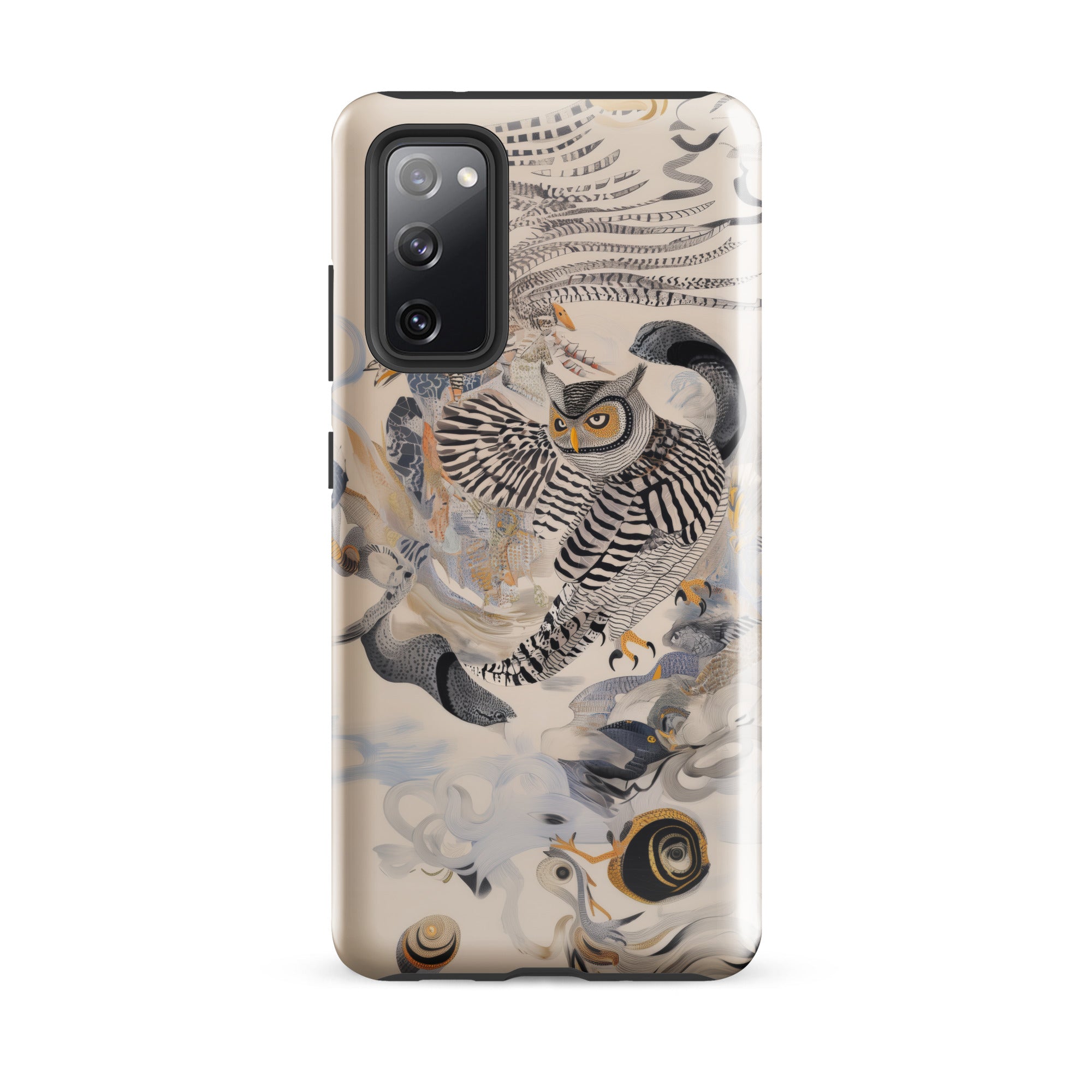 Archimedes Surreal Owl Art Samsung Case, Galaxy S20 Fe / Gloss, Phone Case Intricate Illustration Owl Natural Elements