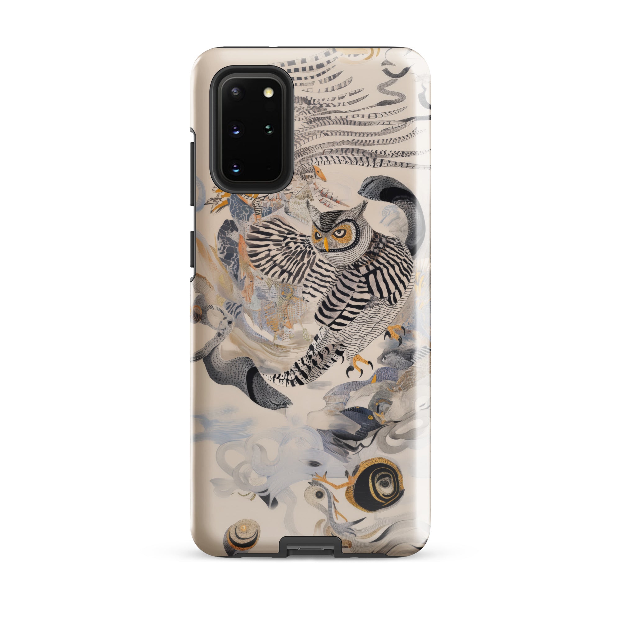 Archimedes Surreal Owl Art Samsung Case, Galaxy S20 Plus / Gloss, Smartphone Case Detailed Illustration Owl