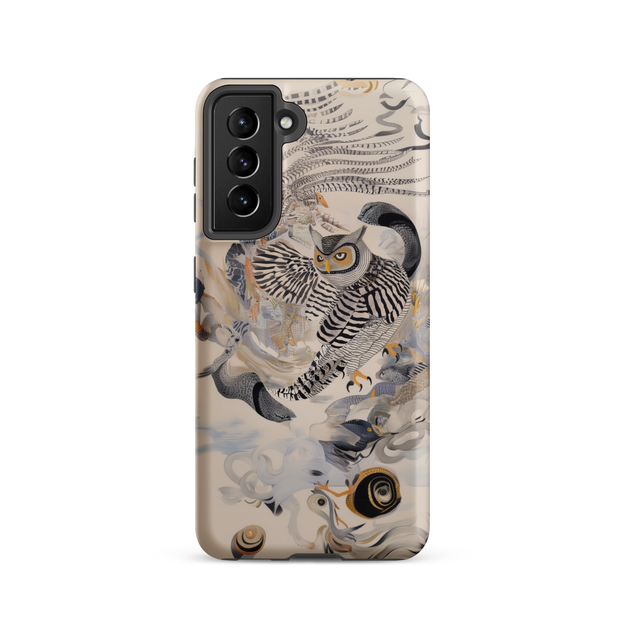 Archimedes Surreal Owl Art Samsung Case, Galaxy S21 / Matte, Smartphone Case Owl Nature Themed Illustration