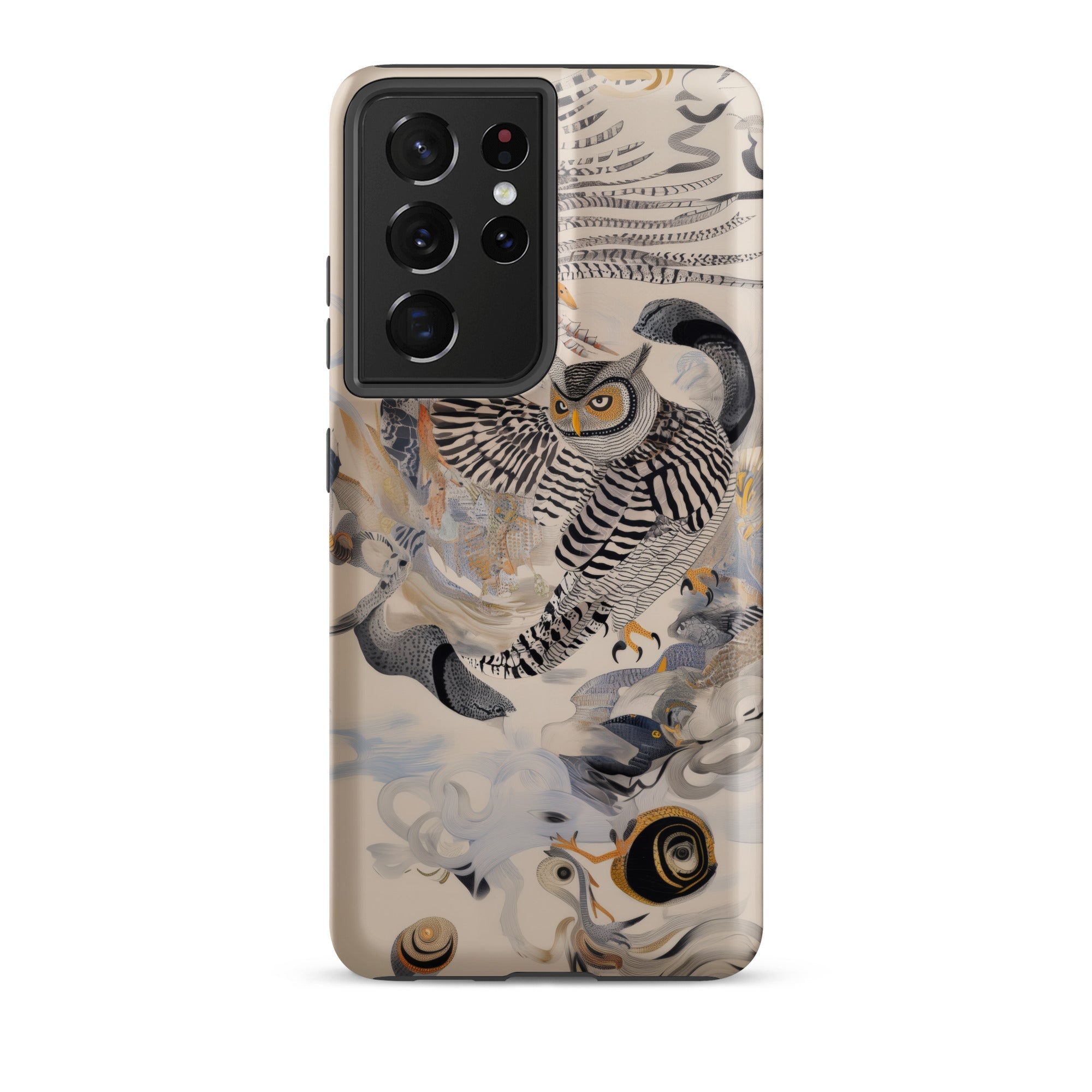 Archimedes Surreal Owl Art Samsung Case, Galaxy S21 Ultra / Matte, Smartphone Case Owl Nature Themed Illustration