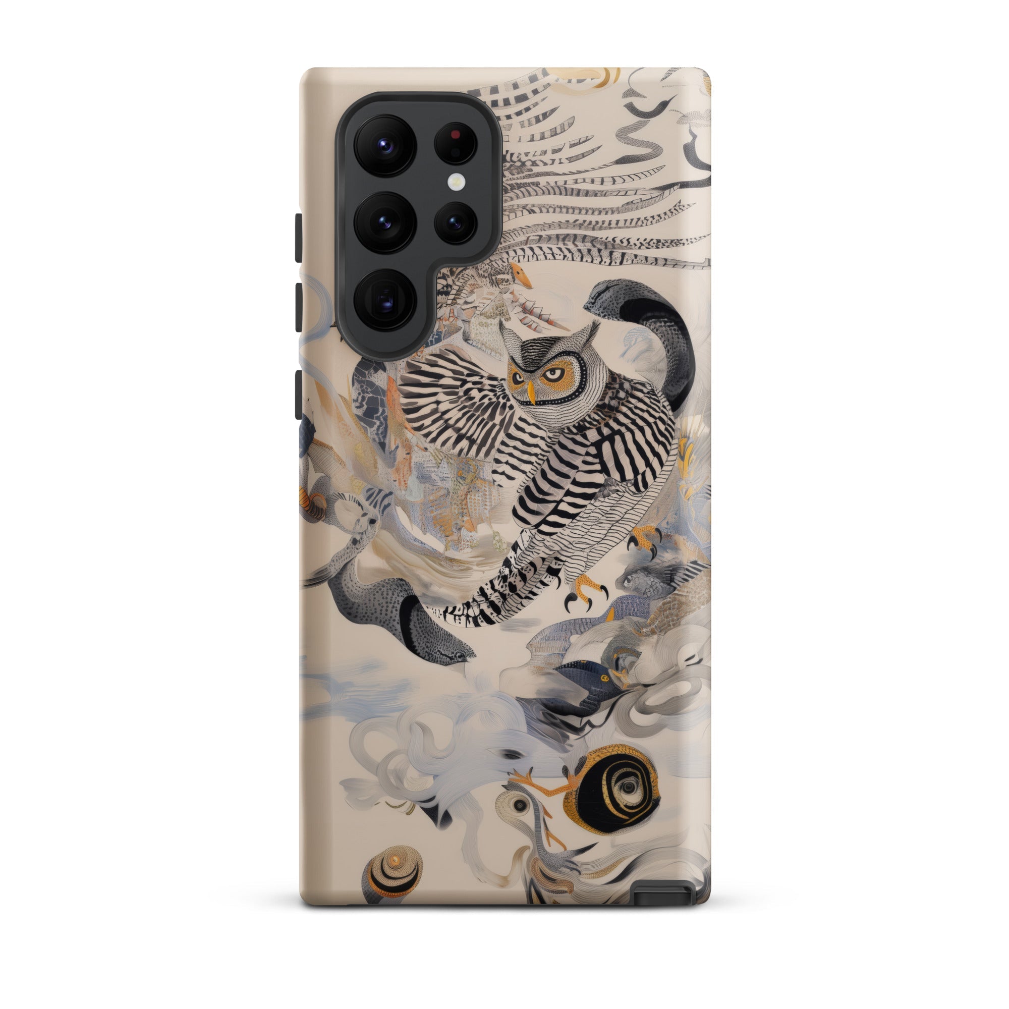 Archimedes Surreal Owl Art Samsung Case, Galaxy S22 Ultra / Matte, Smartphone Decorative Case Owl Abstract Patterns