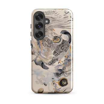 Archimedes - Surreal Owl Art Samsung Case, Galaxy S25 Plus / Gloss, Smartphone Case Owl Nature-inspired Artwork