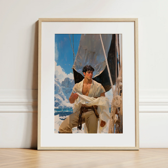 Arctic Circuit - Gay Naval Explorer Art Print / Canvas, 12x16’’ / 31x41cm / Natural Frame / Matboard, Posters Prints & Visual Artwork, Toby