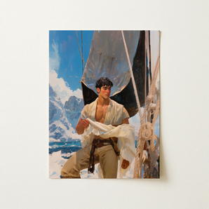 Arctic Circuit - Gay Naval Explorer Art Print / Canvas, 12x16’’ / 31x41cm / Unframed / no Border, Posters Prints & Visual Artwork, Toby Leon