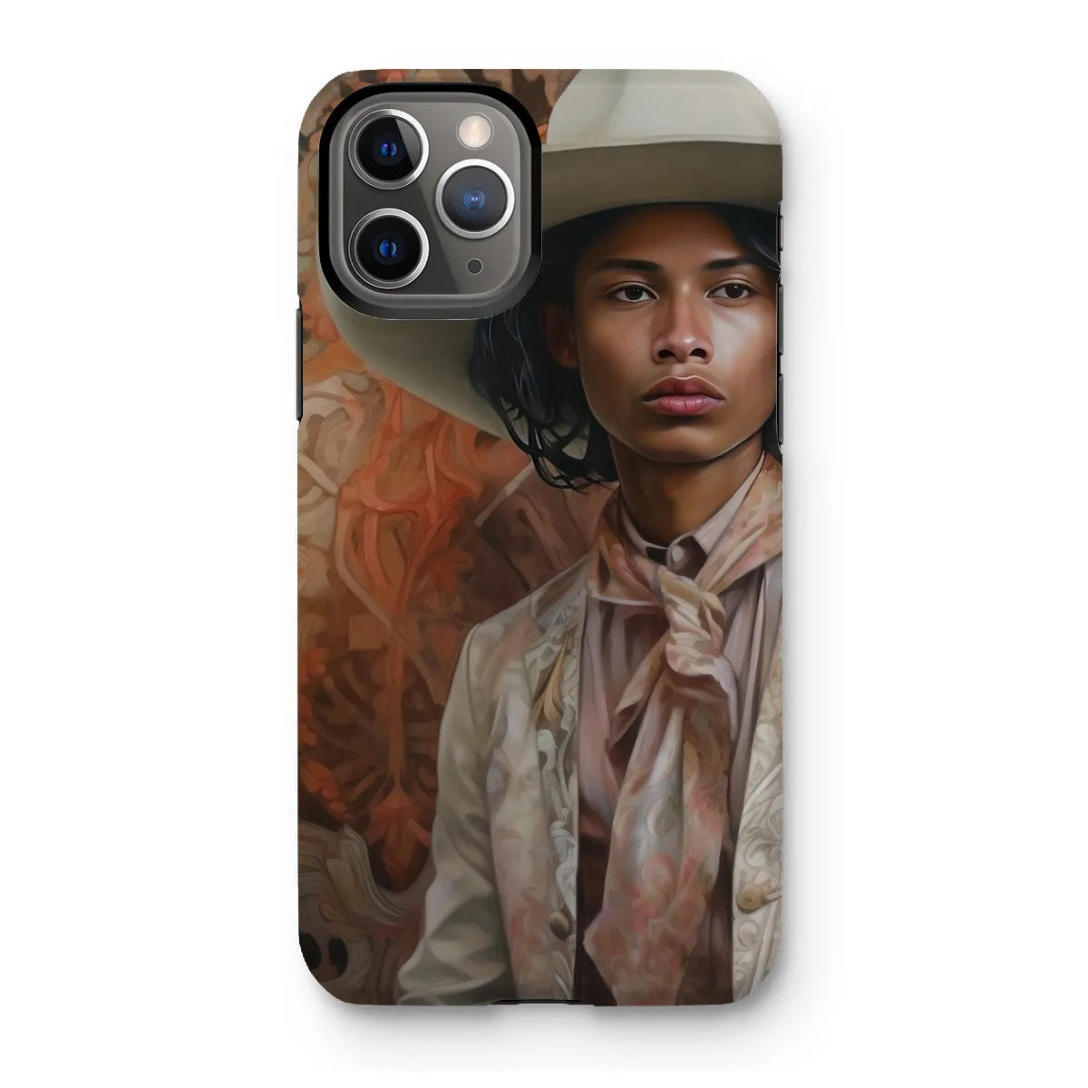 Arjuna - Gay South Asian Cowboy Art Phone Case - Iphone 11 Pro / Matte - Mobile Phone Cases - Aesthetic Art