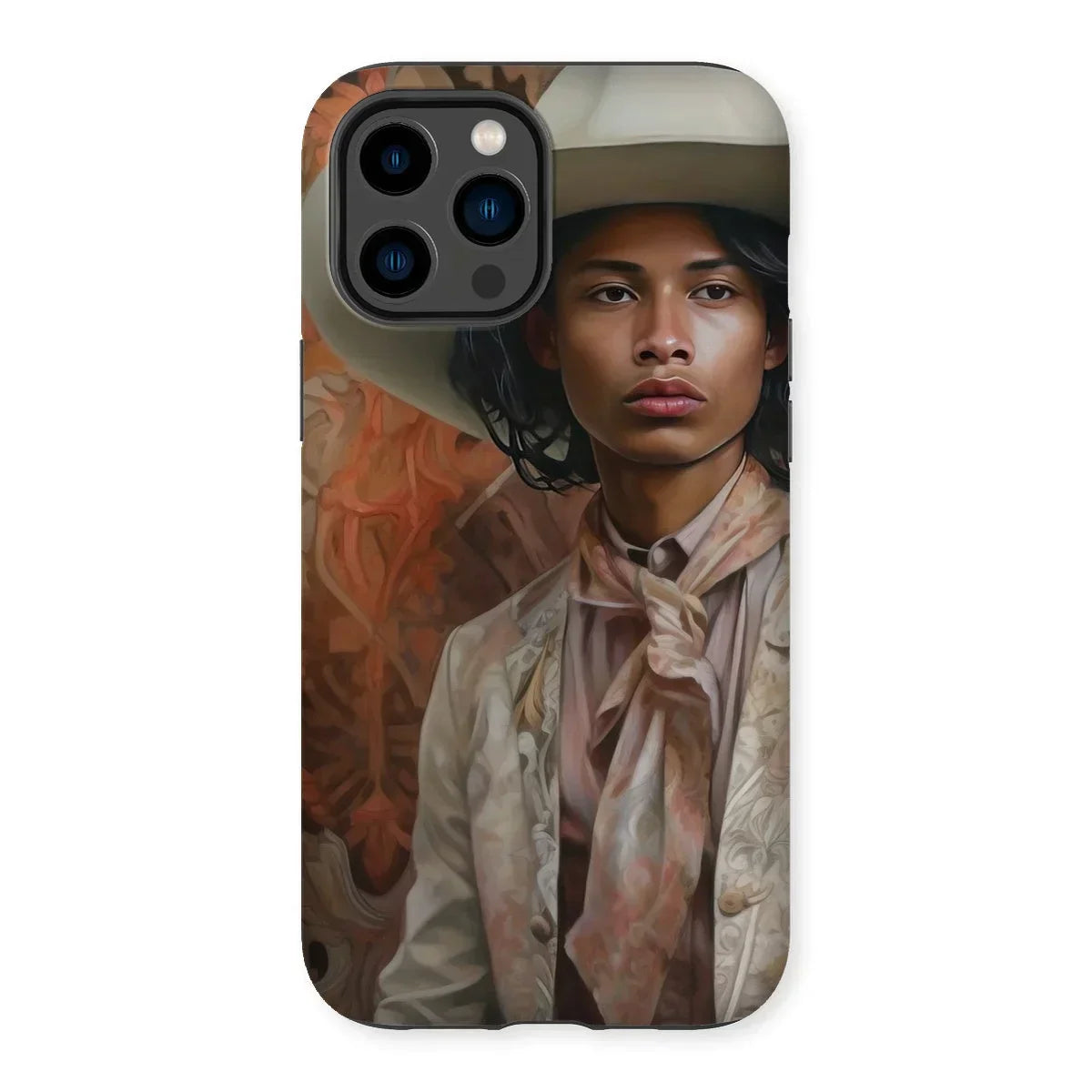 Arjuna - Gay South Asian Cowboy Iphone Case, 14 Pro Max / Matte, Phone Case Portrait Person Hat Light-colored Clothing