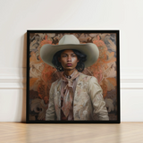 Framed Portrait Person Off-white Cowboy Hat Embroidered Jacket Gay Tamil, Dapper Queer, Dandy