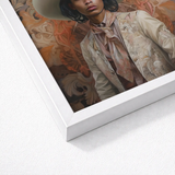 Framed Portrait Woman Ornate Light-toned Jacket Wide-brimmed Hat Gay Tamil Cowboy, Dapper Queer, Dandy