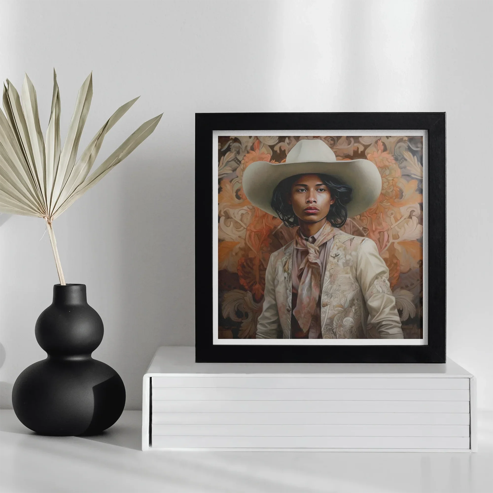 Arjuna - Gay Tamil Cowboy Dandy Art Print 16’’x16’’ Posters Prints & Visual Artwork