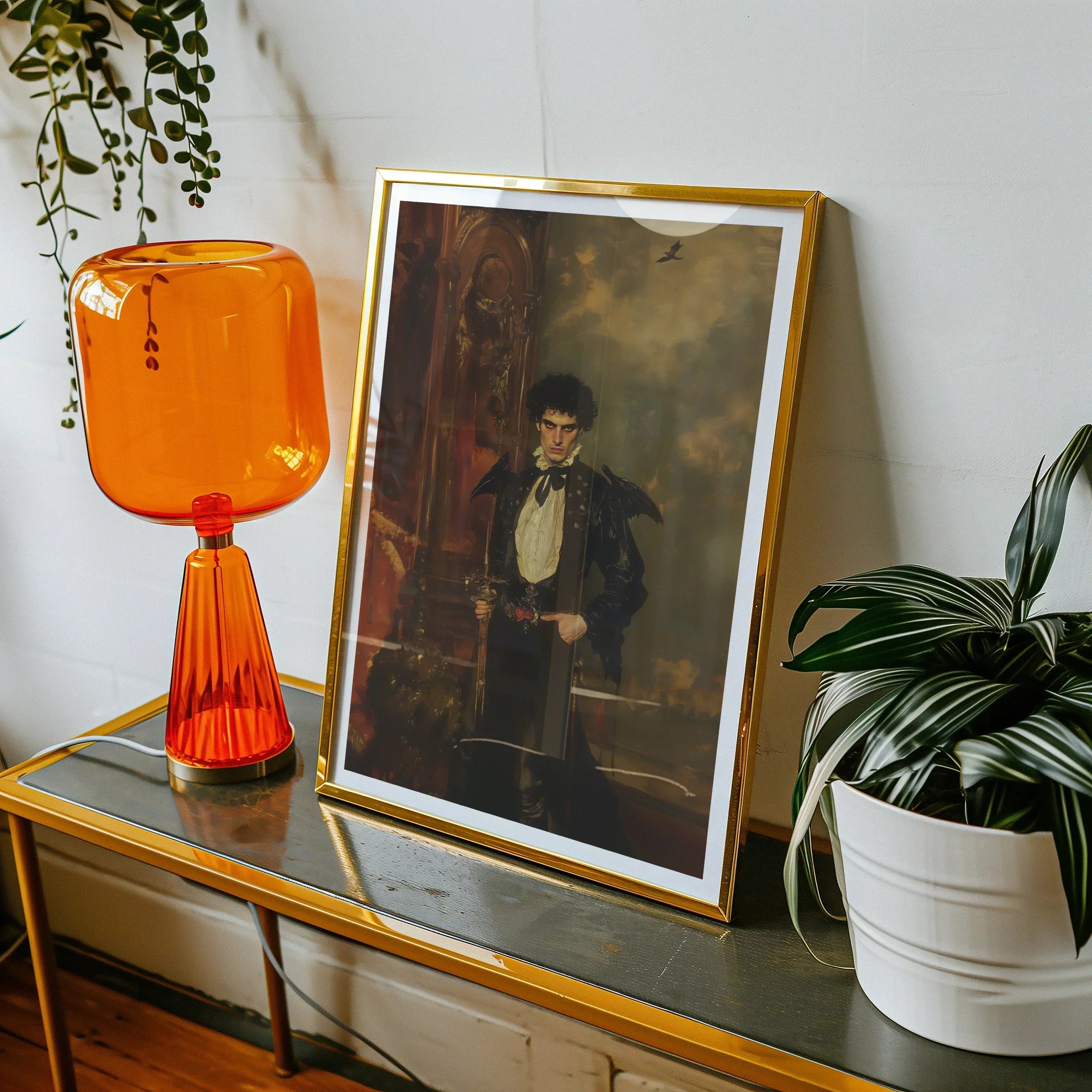 Armand Gay Hispanic Vampire Art Print, 18x24’’ / 46x61cm / Unframed, Vintage Framed Portrait Painting Figure Formal Attire