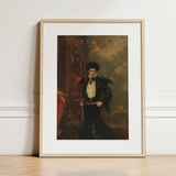 Armand - Gay Hispanic Vampire Art Print / Canvas Framed Portrait Man Dark Ornate Attire White Cravat Hispanic Vampire Art, Gothic Vampire,