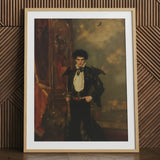 Armand - Gay Hispanic Vampire Art Print / Canvas Framed Portrait Man Ornate Black White Attire Light Hispanic Vampire Art, Gothic Vampire,