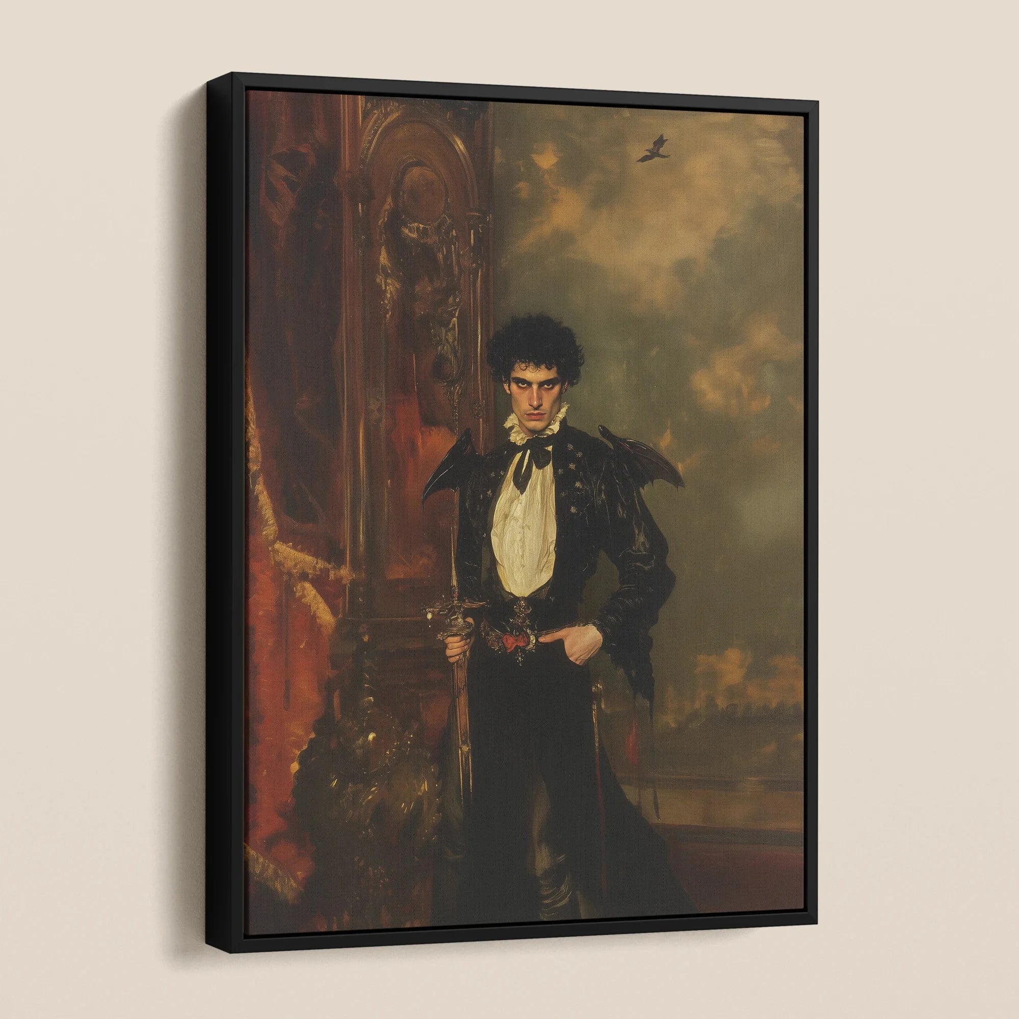 Armand - Gay Hispanic Vampire Framed Canvas