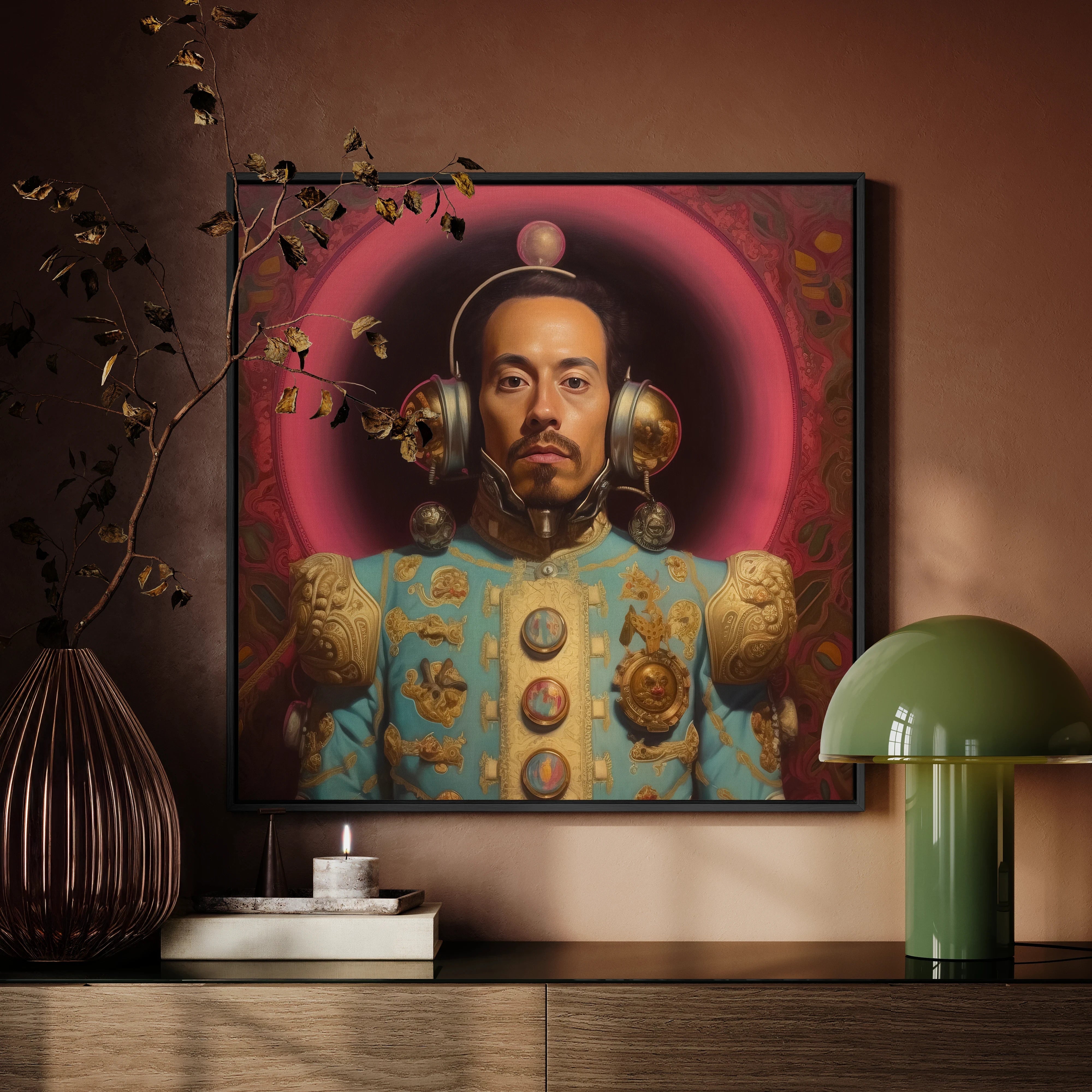 Armando - Gay Mexican Astronaut Framed Canvas 20’’x20’’ Posters Prints & Visual Artwork