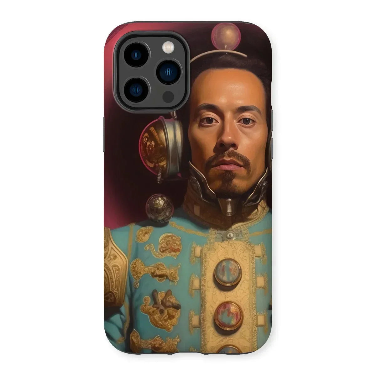 Armando - Gay Mexican Astronaut Iphone Case, 14 Pro Max / Matte, Phone Case Artistic Portrait Man Ornate Attire