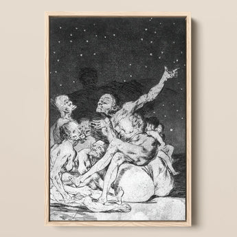 Arrival of Dawn and the Break-up a Witches’ Gathering - Francisco De Goya Fine Art Print / Canvas, 12x18’’ / 31x46cm / Natural Frame,